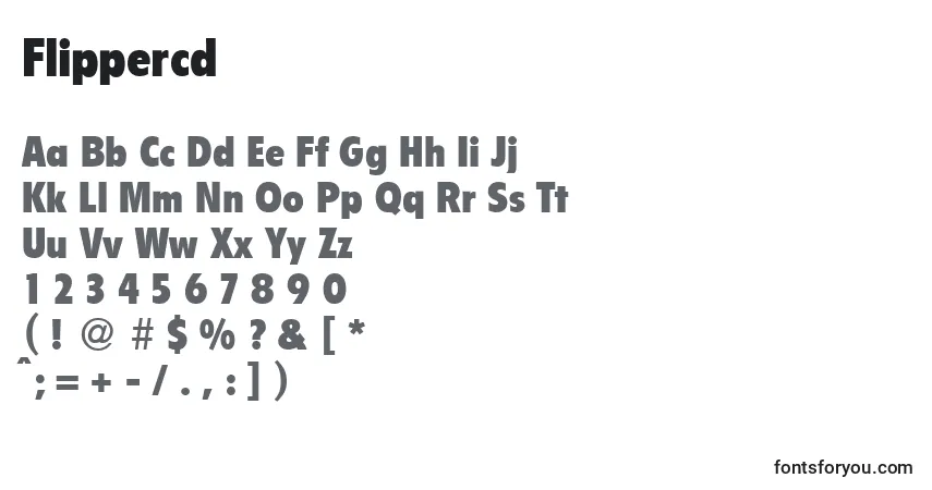Flippercd-fontti – aakkoset, numerot, erikoismerkit