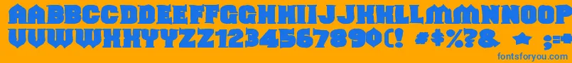 Shouldveknownink-Schriftart – Blaue Schriften auf orangefarbenem Hintergrund