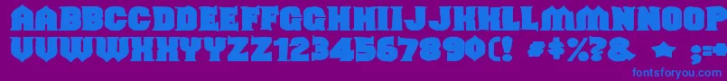 フォントShouldveknownink – 紫色の背景に青い文字