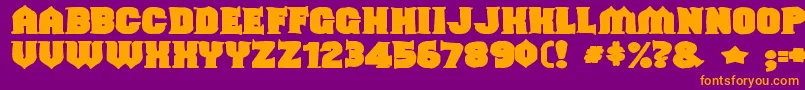 Shouldveknownink-Schriftart – Orangefarbene Schriften auf violettem Hintergrund