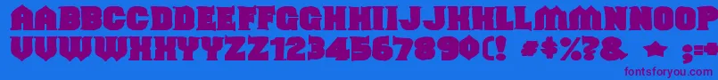 Shouldveknownink-Schriftart – Violette Schriften auf blauem Hintergrund