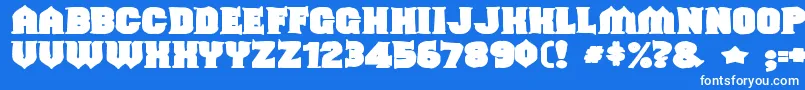 フォントShouldveknownink – 青い背景に白い文字