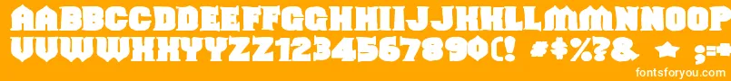 Shouldveknownink-Schriftart – Weiße Schriften auf orangefarbenem Hintergrund