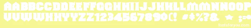 Fonte Shouldveknownink – fontes brancas em um fundo amarelo