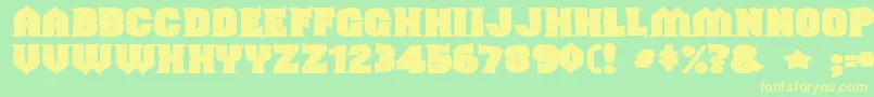 Shouldveknownink-fontti – keltaiset fontit vihreällä taustalla
