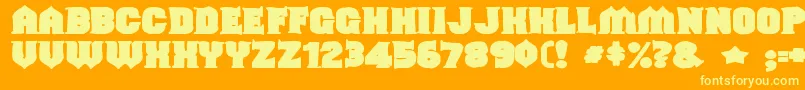 Shouldveknownink-Schriftart – Gelbe Schriften auf orangefarbenem Hintergrund