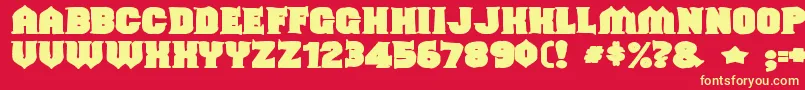 Fonte Shouldveknownink – fontes amarelas em um fundo vermelho