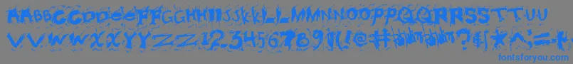 フォントMisconst – 灰色の背景に青い文字