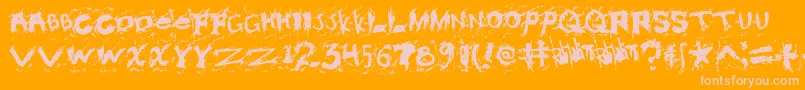 Misconst Font – Pink Fonts on Orange Background