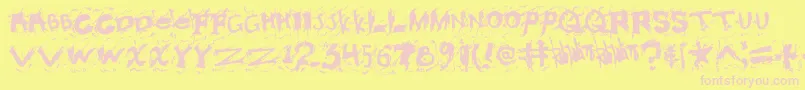Misconst Font – Pink Fonts on Yellow Background