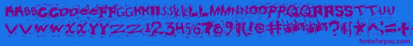 Misconst Font – Purple Fonts on Blue Background