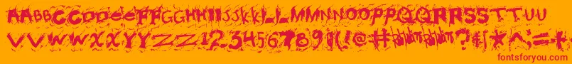 Misconst Font – Red Fonts on Orange Background