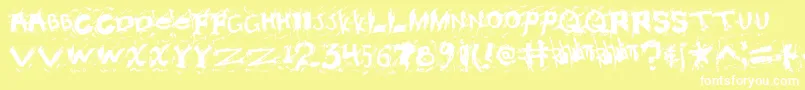 Misconst Font – White Fonts on Yellow Background