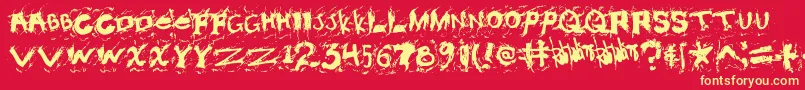 Misconst Font – Yellow Fonts on Red Background