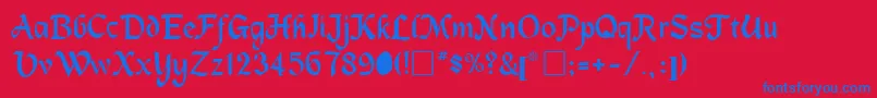 MagnetbRegular Font – Blue Fonts on Red Background