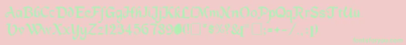 フォントMagnetbRegular – ピンクの背景に緑の文字