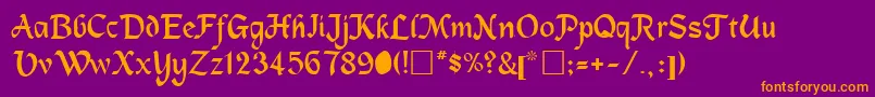 MagnetbRegular-Schriftart – Orangefarbene Schriften auf violettem Hintergrund