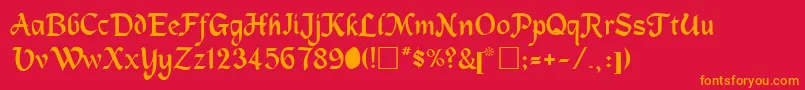 フォントMagnetbRegular – 赤い背景にオレンジの文字