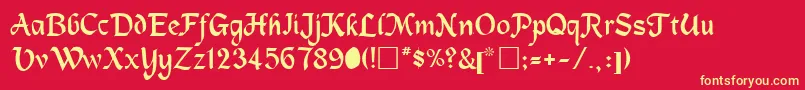 MagnetbRegular Font – Yellow Fonts on Red Background