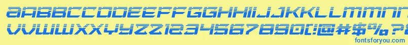 Laserwolfhalfital Font – Blue Fonts on Yellow Background