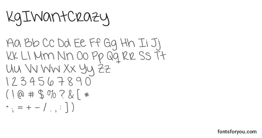 KgIWantCrazy Font – alphabet, numbers, special characters