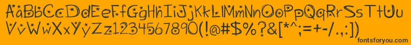 Шрифт Starrynight – чёрные шрифты на оранжевом фоне