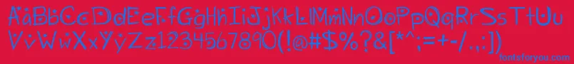 Starrynight-Schriftart – Blaue Schriften auf rotem Hintergrund
