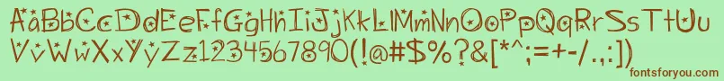 Starrynight-fontti – ruskeat fontit vihreällä taustalla