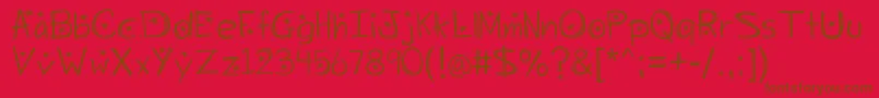 Starrynight-Schriftart – Braune Schriften auf rotem Hintergrund