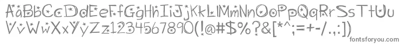 Starrynight-fontti – harmaat kirjasimet valkoisella taustalla
