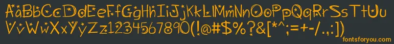 Starrynight Font – Orange Fonts on Black Background