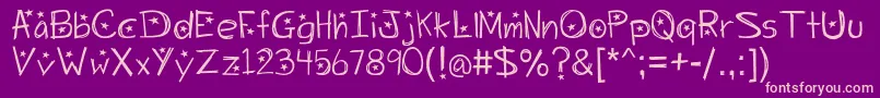 Starrynight-Schriftart – Rosa Schriften auf violettem Hintergrund