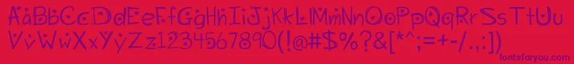 Starrynight-Schriftart – Violette Schriften auf rotem Hintergrund