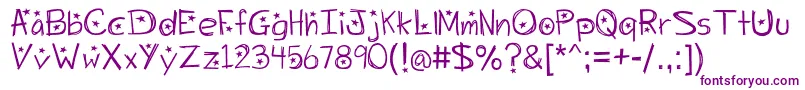Шрифт Starrynight – фиолетовые шрифты на белом фоне