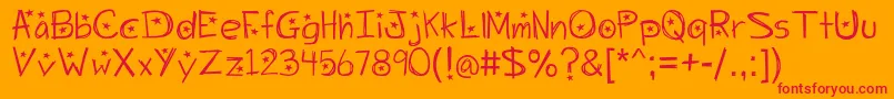 Starrynight Font – Red Fonts on Orange Background