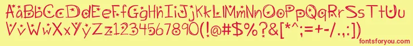 Starrynight Font – Red Fonts on Yellow Background