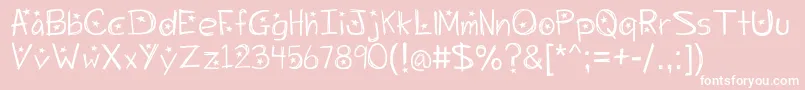 Starrynight-fontti – valkoiset fontit vaaleanpunaisella taustalla