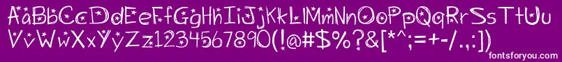 Starrynight-Schriftart – Weiße Schriften auf violettem Hintergrund