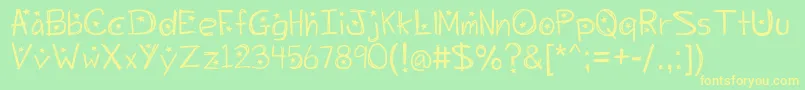 Starrynight Font – Yellow Fonts on Green Background