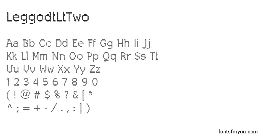Шрифт LeggodtLtTwo – алфавит, цифры, специальные символы