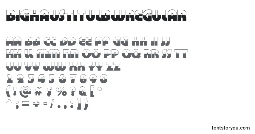 Czcionka BighaustitulbwRegular – alfabet, cyfry, specjalne znaki
