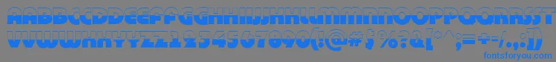 BighaustitulbwRegular-Schriftart – Blaue Schriften auf grauem Hintergrund