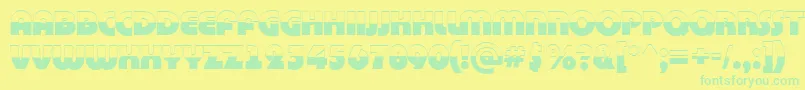 Fonte BighaustitulbwRegular – fontes verdes em um fundo amarelo