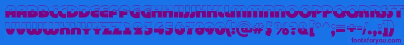 BighaustitulbwRegular-Schriftart – Violette Schriften auf blauem Hintergrund