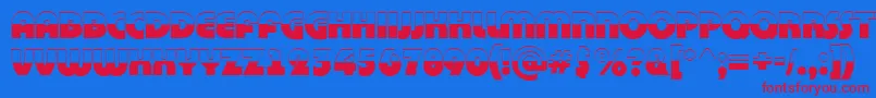 BighaustitulbwRegular Font – Red Fonts on Blue Background