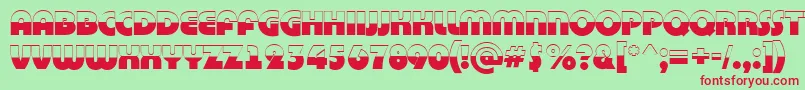 BighaustitulbwRegular Font – Red Fonts on Green Background