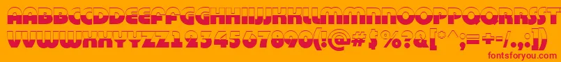 BighaustitulbwRegular Font – Red Fonts on Orange Background