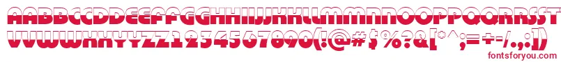 フォントBighaustitulbwRegular – 白い背景に赤い文字
