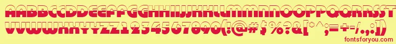 BighaustitulbwRegular Font – Red Fonts on Yellow Background