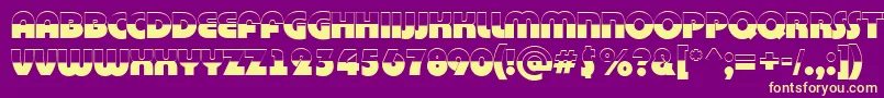 Fonte BighaustitulbwRegular – fontes amarelas em um fundo roxo